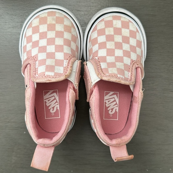 VANS Slip On Infant Baby Toddler Pink Checkered - Size 4 - Picture 3 of 7